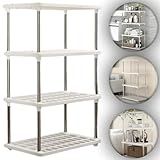 Estante Multiuso 4 Andares Prateleira Modular Organizadora Rack Armário Cozinha Sala Branca Escritório Montagem Fácil