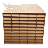 Estante Organizador 50 Carrinhos Mdf Cru Porta Hot Wheels