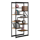 Estante Para Livros Innovare 8 Prateleiras Preto canela Cor Marrom