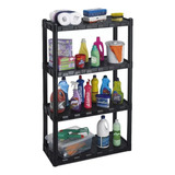 Estante Para Livros Preta 4 Prateleiras Modular Resistente Cor Preto