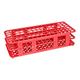 Estante Para Tubos De Ensaio Com 40 Furos De 20mm Vermelha