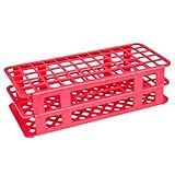 Estante Plástica Vermelha Para Tubo De Coleta E Ensaio De 16 Mm Com 60 Furos CRAL 