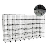 Estante Prateleira Aramada Estoque Roupas 45 Nichos 40cm Cor Preto