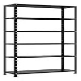 Estante Prateleira De Aço Preta 6 Bandejas 27x90 Cm Armário Com 200 Cm De Altura