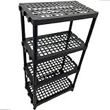 Estante Prateleira Modular 4 Andar Reforçada Organizadora Livros Cozinha Quarto Lavanderia Sapateira Facil Montar Preta