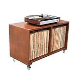 Estante Rack Para Vinil E Aparelho TOP 14 Nogueira Caiena