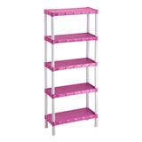 Estante Rosa De Plástico 5 Prateleiras