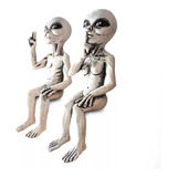 Estátua Alienígena Escultura Decoração Alien Área 51 E t