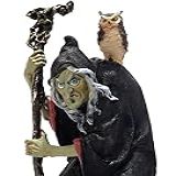 Estátua Bruxa Com Coruja 05416
