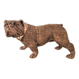 Estátua Cachorro Bulldog Com Coleira Escultura