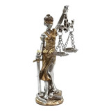 Estátua Dama Deusa Da Justiça Têmis Simbolo Direito 14 Cm