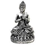 Estátua De Buda Hindu Resina Prateado 15cm