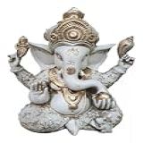 Estátua De Ganesha Branca  31 Cm De Altura  Deus Hindu Da Fortuna E Prosperidade