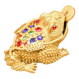 Estátua De Sapo Dourado Qaoldh Com Ornamento De Sapo De Latã