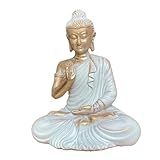 Estátua Decorativa Buda Abhaya Mudra Em Resina Adorno Para Decoração Com 15 5cm De Altura