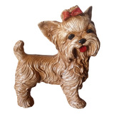 Estatua Decorativa De Filhote Cachorro Yorkshire