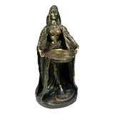 Estátua Deusa Danu Decoração Imagem Em Resina Cor Dourado