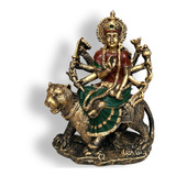 Estátua Deusa Durga Hindu Sentada No Tigre Resina