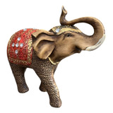 Estátua Elefante Indiano Sorte Decorativo Escultura