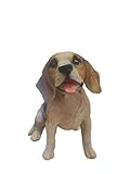 Estátua Escultura Decorativa Cachorro Beagle Sentado