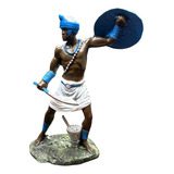 Estátua Exclusiva Orixá Oxaguian Decoração Resina Cor Azul