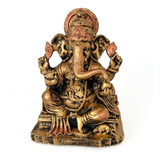 Estátua Ganesha Com Base Decoração Resina Média
