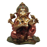 Estatua Ganesha Dourado Deus Da Prosperidade