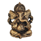 Estátua Ganesha Hindu Sorte Prosperidade Sabedoria Resina