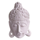 Estatua Mascara Cabeça De Buda Parede Gesso Cru Para Pintar