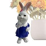 Estátuas De Animais Para Decoração De Casa Estátua De Jardim De Animais Ornamentos De Coelho Fofos Estátua De Coelho De Resina Decorações De Vaso De Plantas Ornamento De Porco Estátua De Animal A