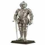 Estatueta De Cavaleiro Blindado Medieval Com