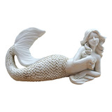 Estatueta De Sereia De Resina Estátua Sala Jardim Escrit