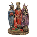 Estatueta Deusa Da Lua Triplice Wicca Decorativa Resina 27cm