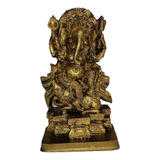 Estatueta Em Resina Ganesha Hindu Prosperidade