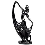 Estatueta Escultura Enfeite Decoração Cerâmica Mulher Cigana Cor Preta
