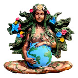 Estatueta Imagem Gaia Deusa Grega Mãe Terra Wicca Em Resina