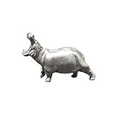 Estatuetas Em Miniatura De Hipopótamo De Latão Simulação De Metal Estátua De Animal Escultura Ornamento De Mesa Mesa De Areia Bonsai Micro Paisagem Acessórios De Decoração De Carro