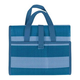 Esteira De Praia Dobrável 1 80x90cm Vira Bolsa Cor Azul