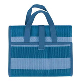 Esteira De Praia Dobrável 1 80x90cm Vira Bolsa Cor Azul