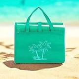 Esteira De Praia Dobrável Com Alça Bolsa Impermeável Portátil Para Piscina E Praia Prática E Compacta Verde
