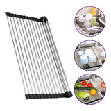 Esteira Escorredora Cozinha Multifunções Inox Silicone 37cm