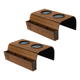 Esteira Suporte Porta Copos Braço Sofa Bandeja Kit C 2 Unid 