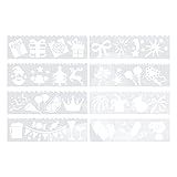 Estêncil Para Pintura 8 Peças Adorável Estêncil De Plástico Reutilizável Estêncil De Desenho Animado Estêncil De Pintura Para Scrapbook álbum E Artesanato DIY 2 