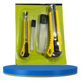 Estilete Lâminas Profissional Multiuso 18mm Kit Jogo 14pc
