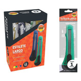 Estilete Largo Plastico 18mm Cores Sortidas