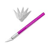 Estilete Precisão Bisturi Scrapbook Artesanato 6 Lamina Rosa