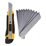 Estilete Profissional Emborrachado C trava 18mm 10 Laminas