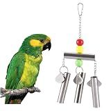 Estink Sinos De Aço Inoxidável Brinquedo Com Som Doce Para Pássaro  Papagaio  Arara  Cinza Africano  Amazona  Eclectus  Cacatua  Periquito  Calopsitas  Conure  Periquito  Periquito  Gaiola  Canário  Prata
