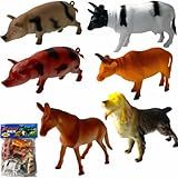 ESTLINY Kit De Animais Da Fazenda Brinquedos De Borracha Em Miniatura 6 Unidades