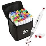 Estojo 40 Canetas Marcador Para Colorir Kit Conjunto Canetinha Profissional Tiktok Marcadora Permanente De Ponta Dupla Em Cores Diferenciadas Tampa Codificada Por Cores Linha Premium 40 Cores